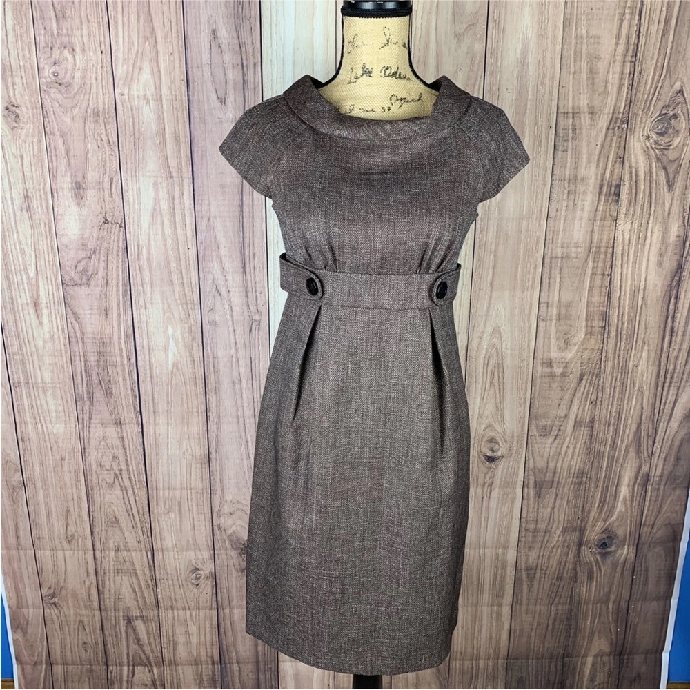 London Times Women’s Size 4 Brown Sheath Dress EUC